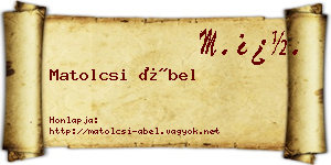 Matolcsi Ábel névjegykártya