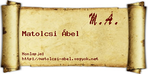 Matolcsi Ábel névjegykártya